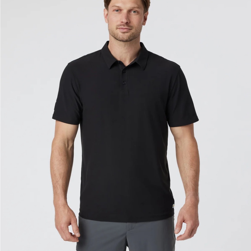 Men's Vuori Strato Tech Black Polo Shirt
